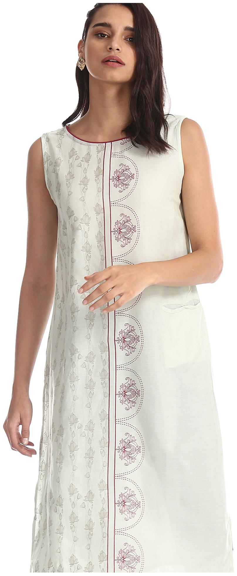 

Karigari Women Green Printed Straight Kurta