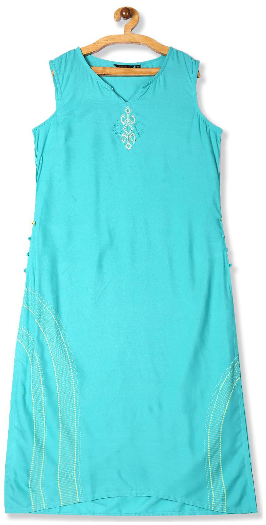 

Karigari Women Green Printed Straight Kurta