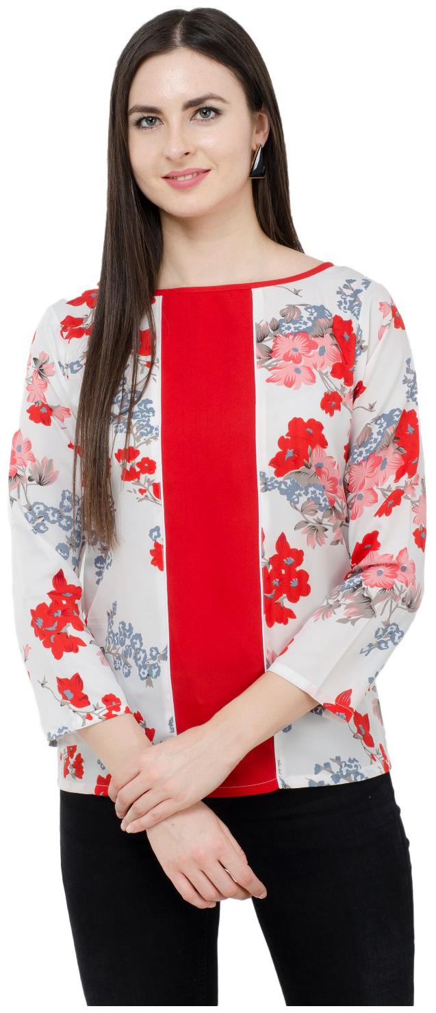 

KARMIC VISION Women Floral Regular top - Red White
