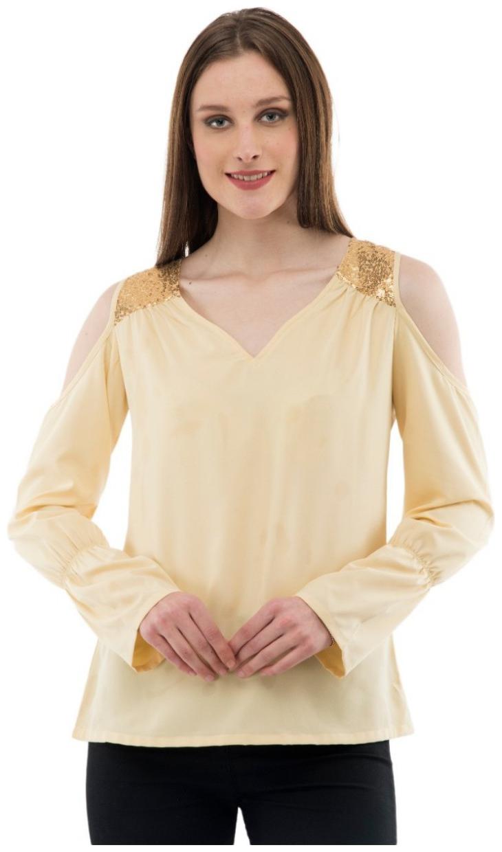 

KARMIC VISION Women Solid Regular top - Yellow