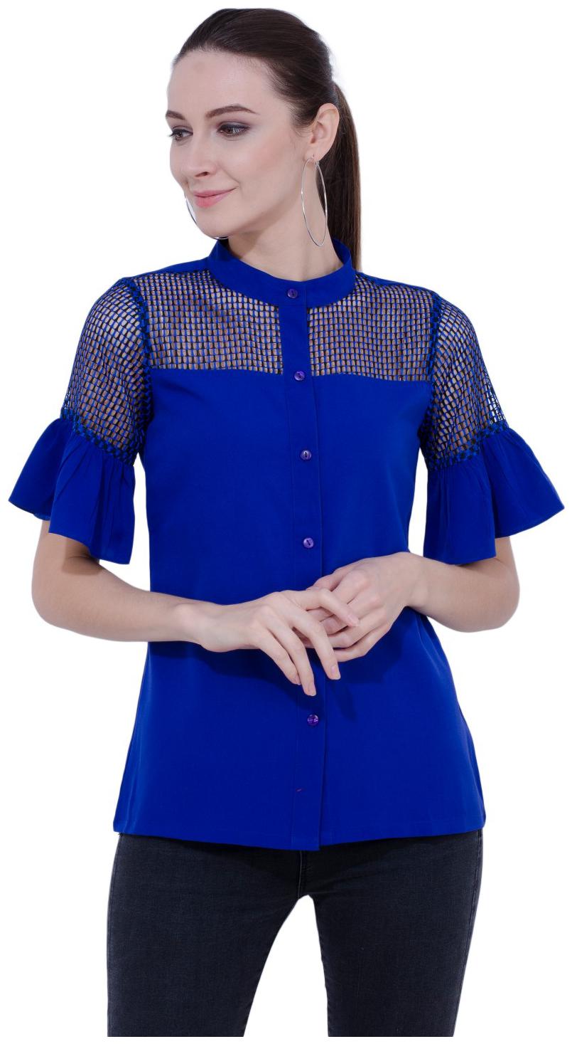 

KARMIC VISION Women Solid Regular top - Blue