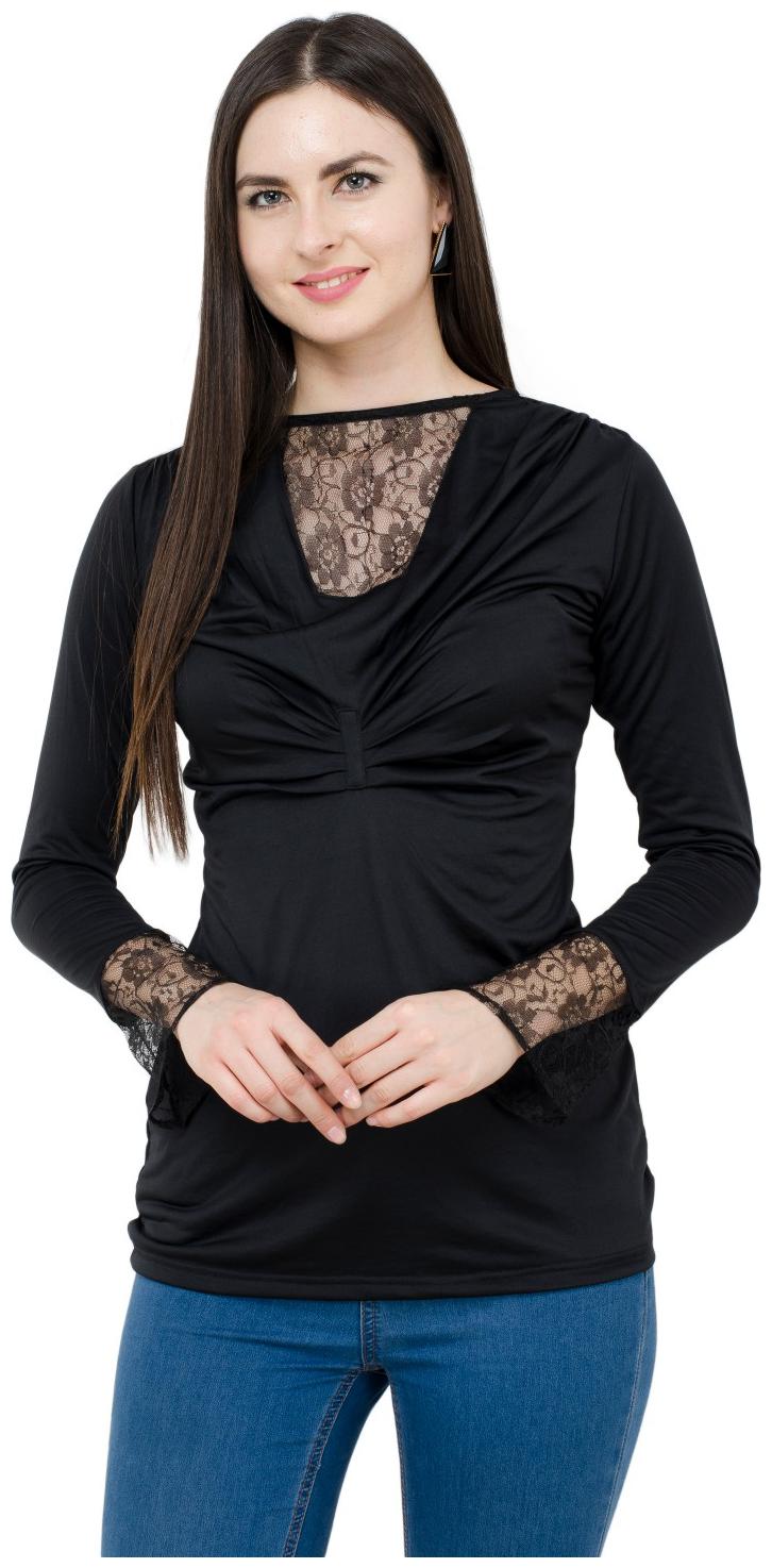 

KARMIC VISION Women Solid Regular top - Black