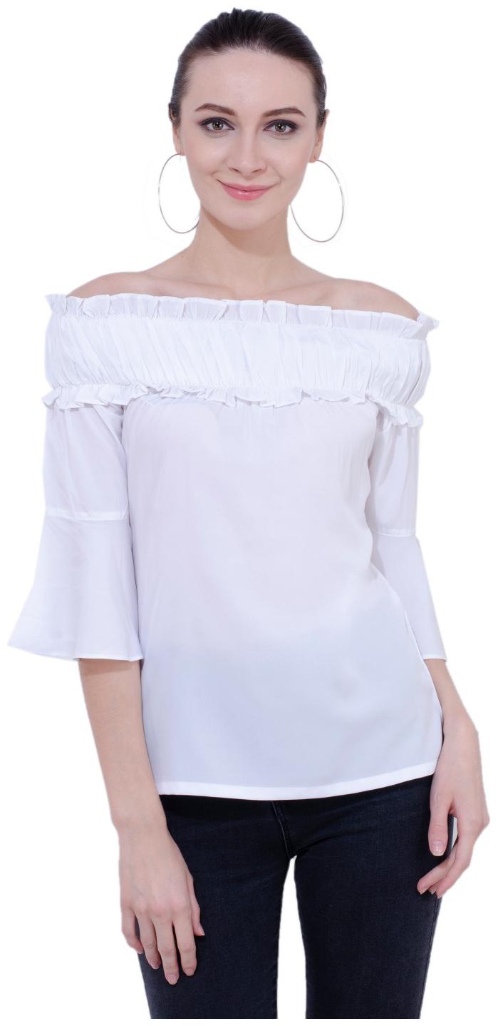 

KARMIC VISION Women Solid Regular top - White