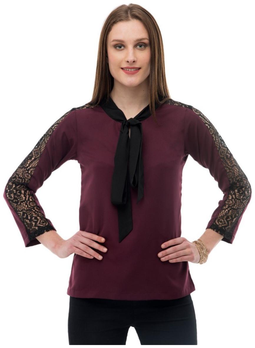 

KARMIC VISION Women Solid Regular top - Purple