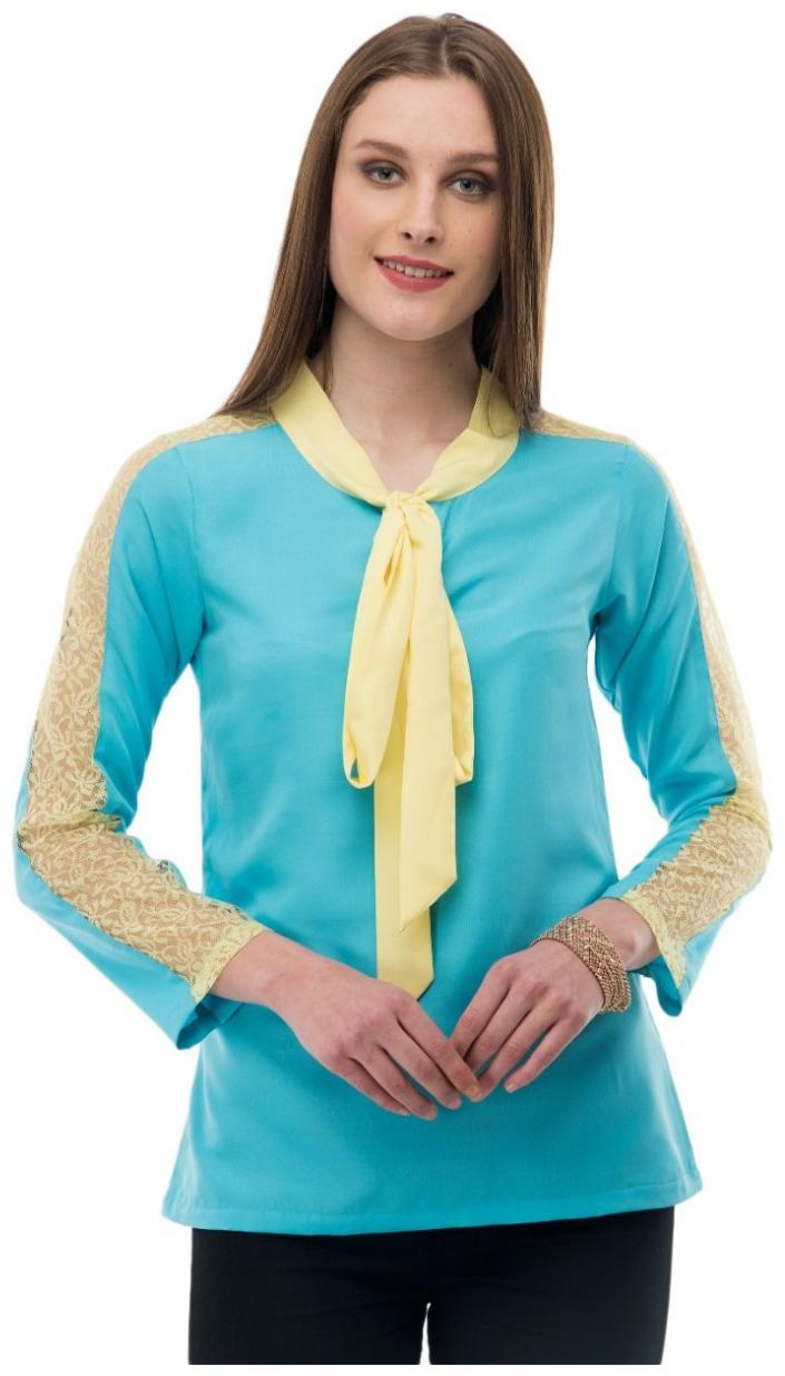 

KARMIC VISION Women Solid Regular top - Blue