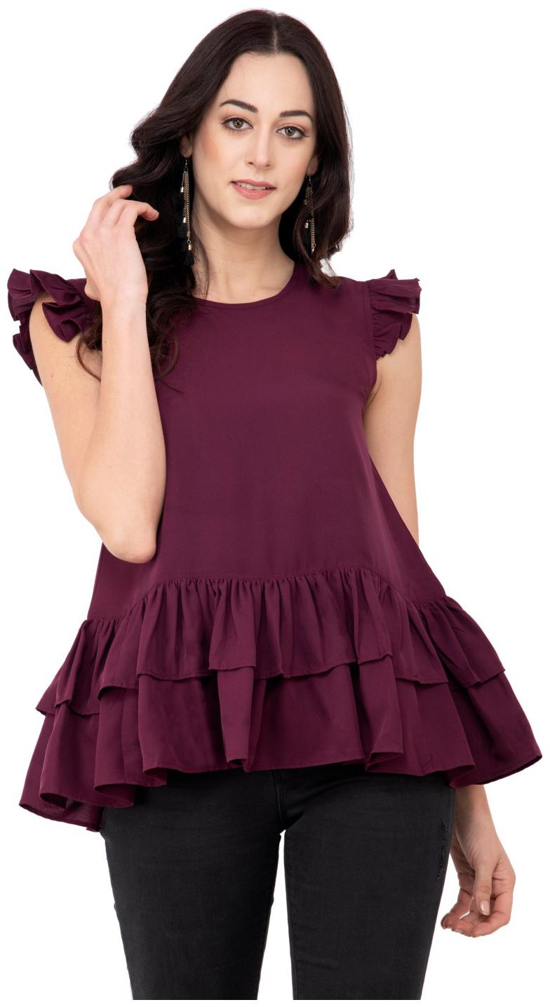 

KARMIC VISION Women Solid Regular top - Purple