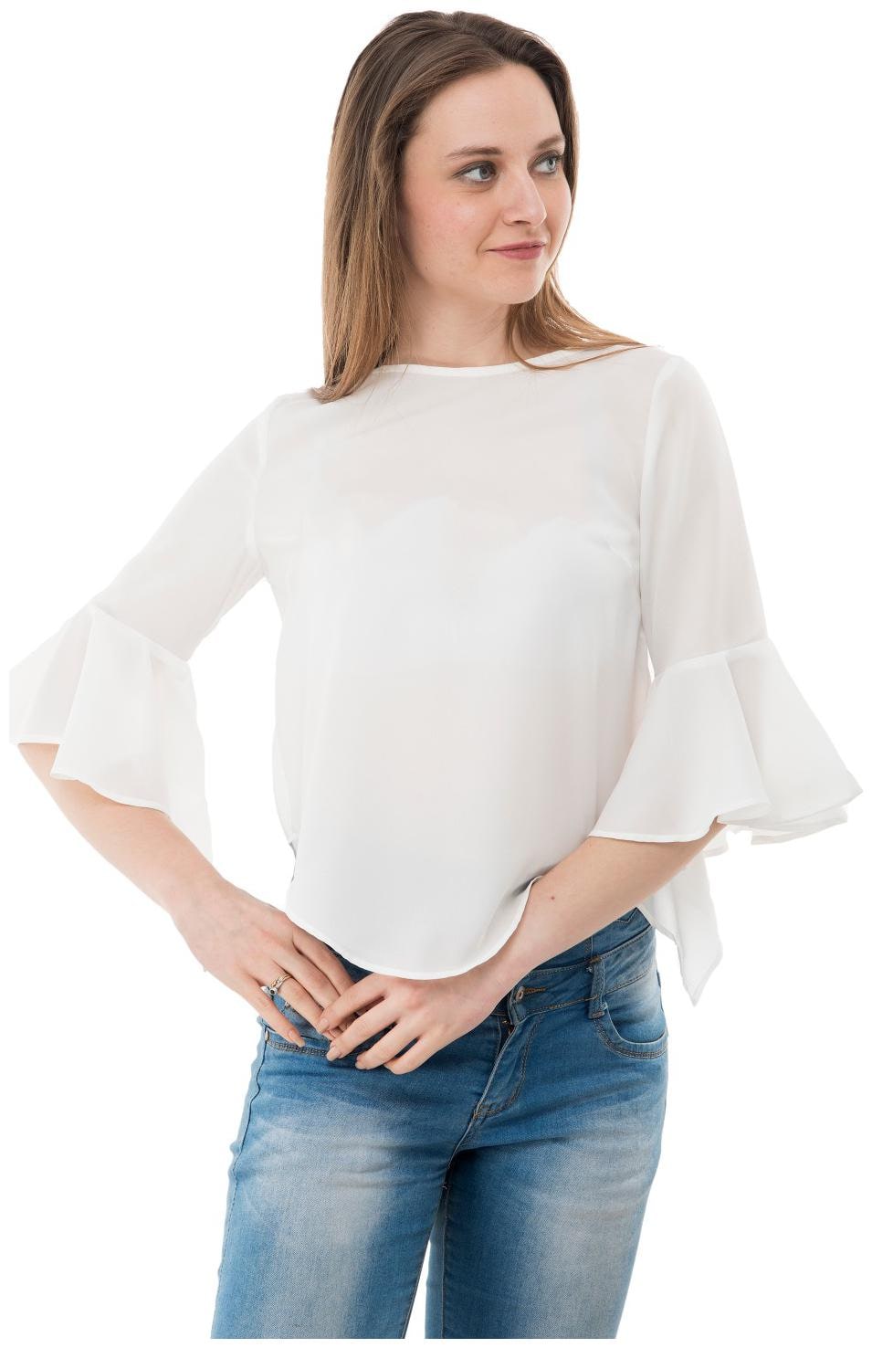 

KARMIC VISION Women Solid Regular top - White