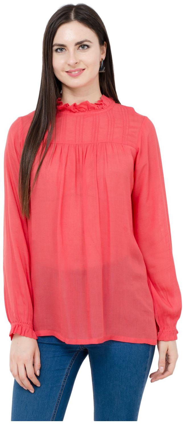 

KARMIC VISION Women Solid Regular top - Red