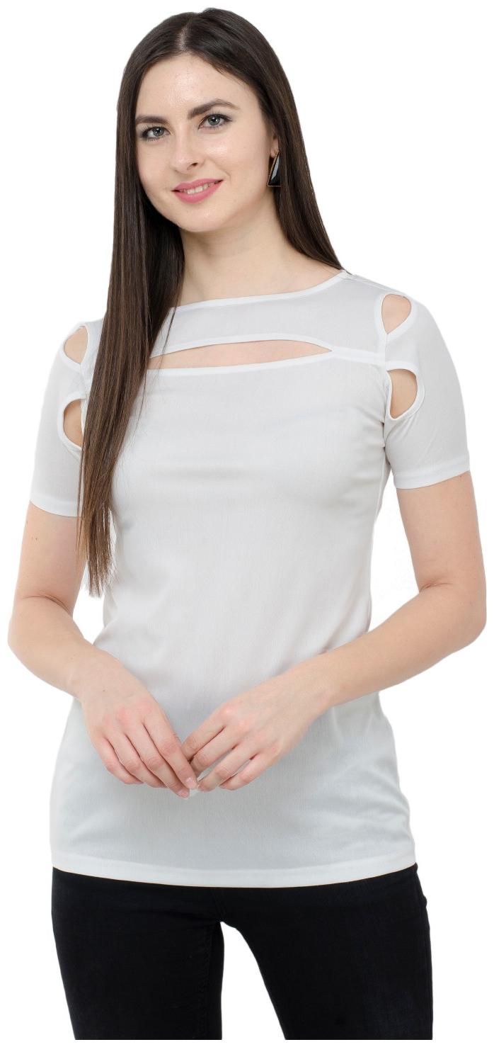 

KARMIC VISION Women Solid Regular top - White