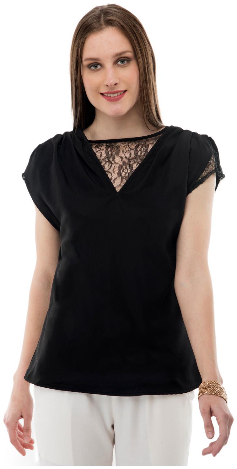 

KARMIC VISION Women Solid Regular top - Black