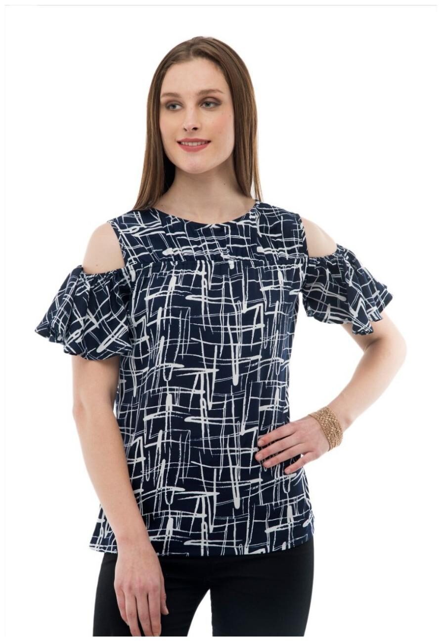 

KARMIC VISION Women Printed Regular top - Blue