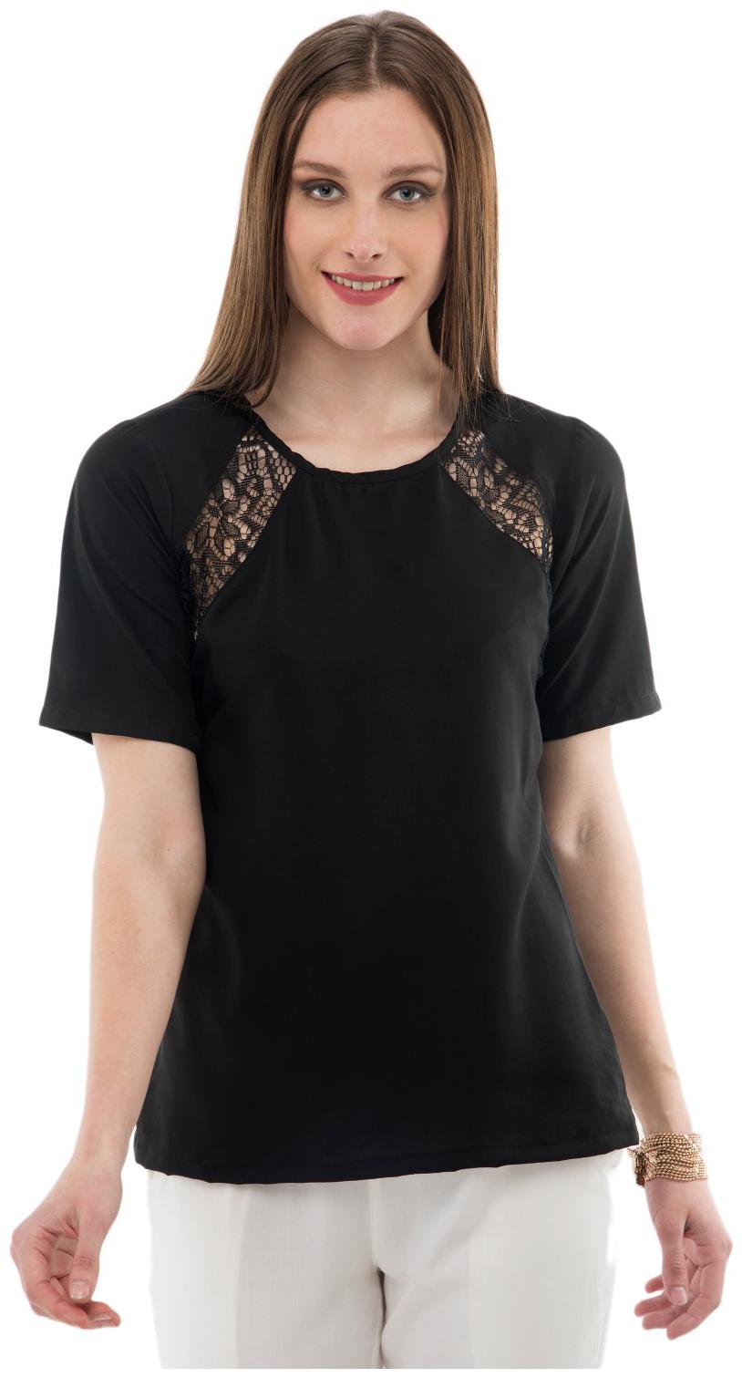 

KARMIC VISION Women Solid Regular top - Black
