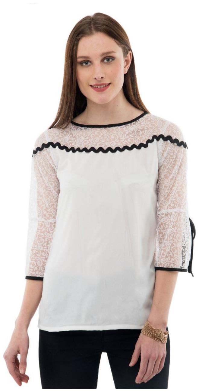

KARMIC VISION Women Solid Regular top - White