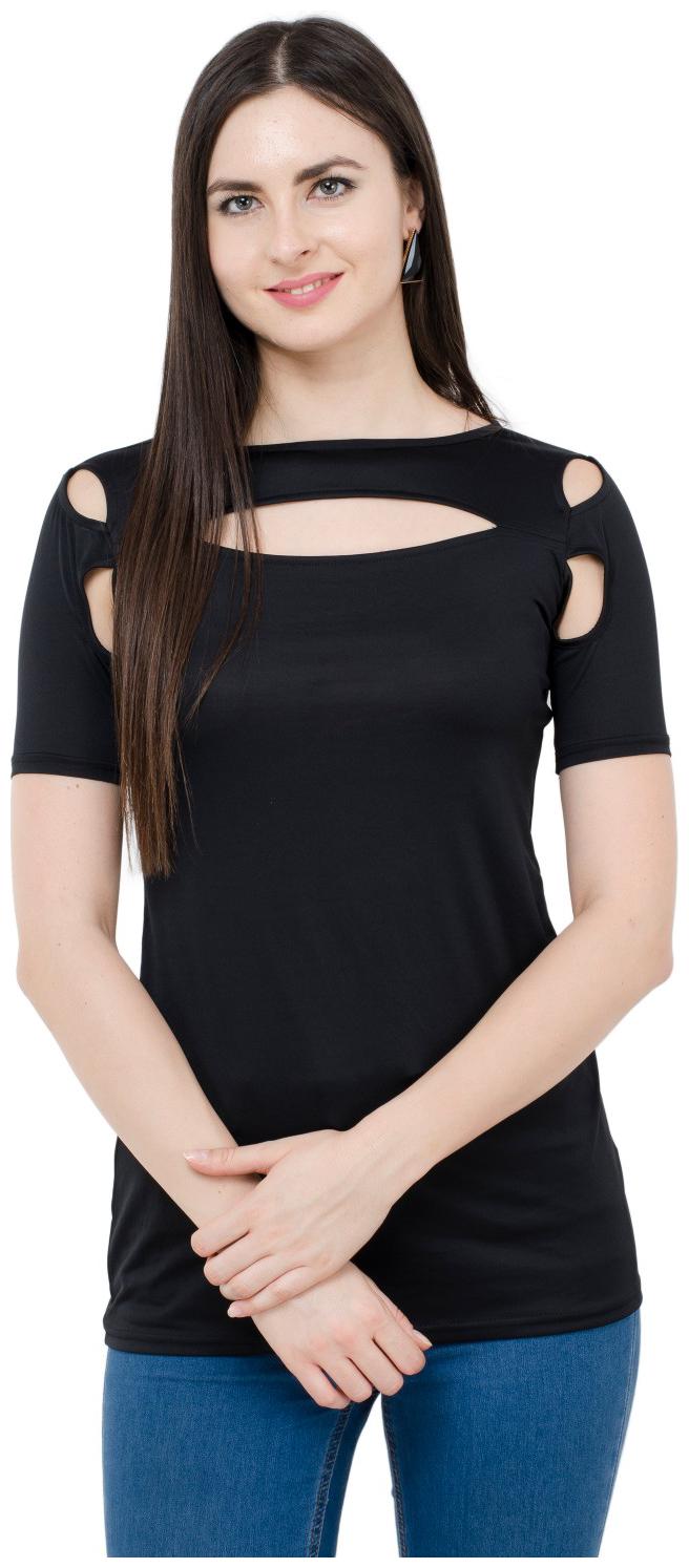 

KARMIC VISION Women Solid Regular top - Black