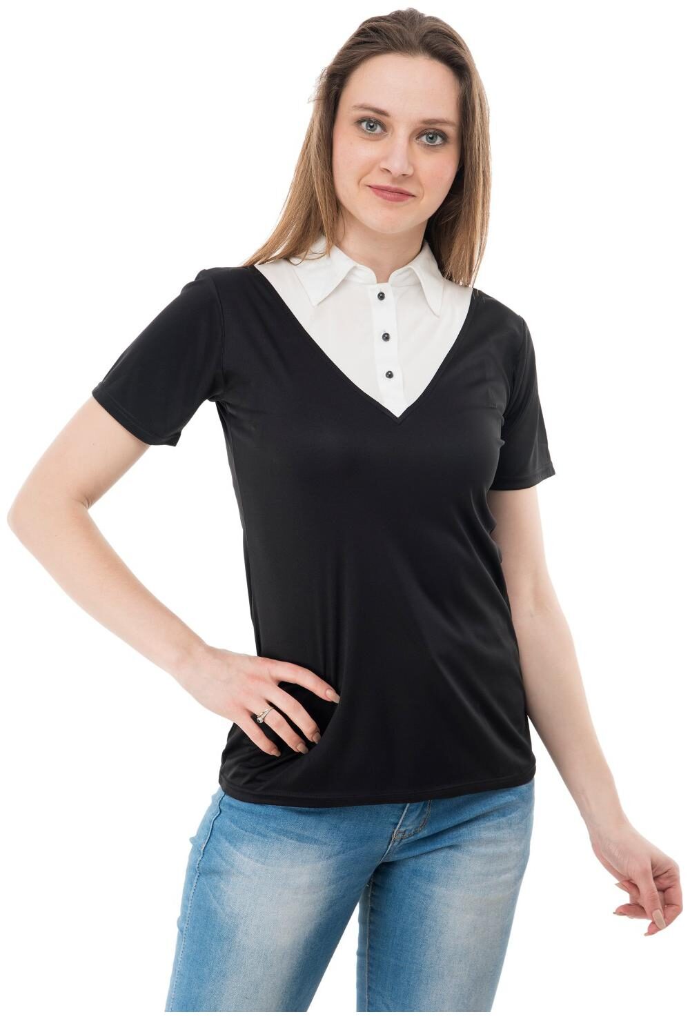 

KARMIC VISION Women Solid Regular top - Black