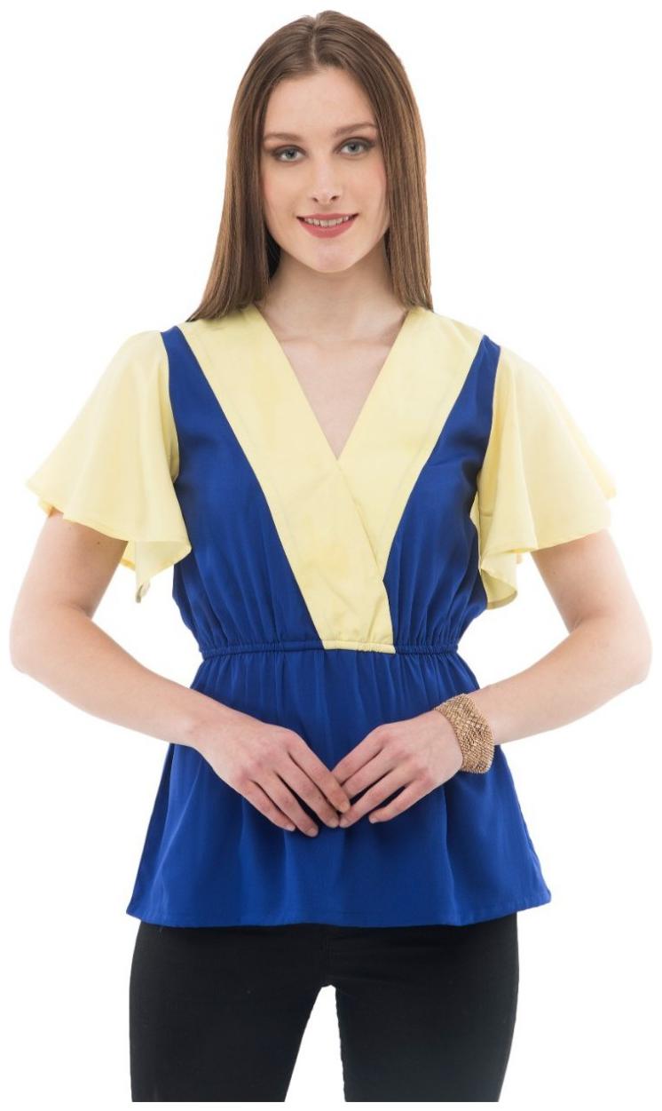 

KARMIC VISION Women Solid Regular top - Blue