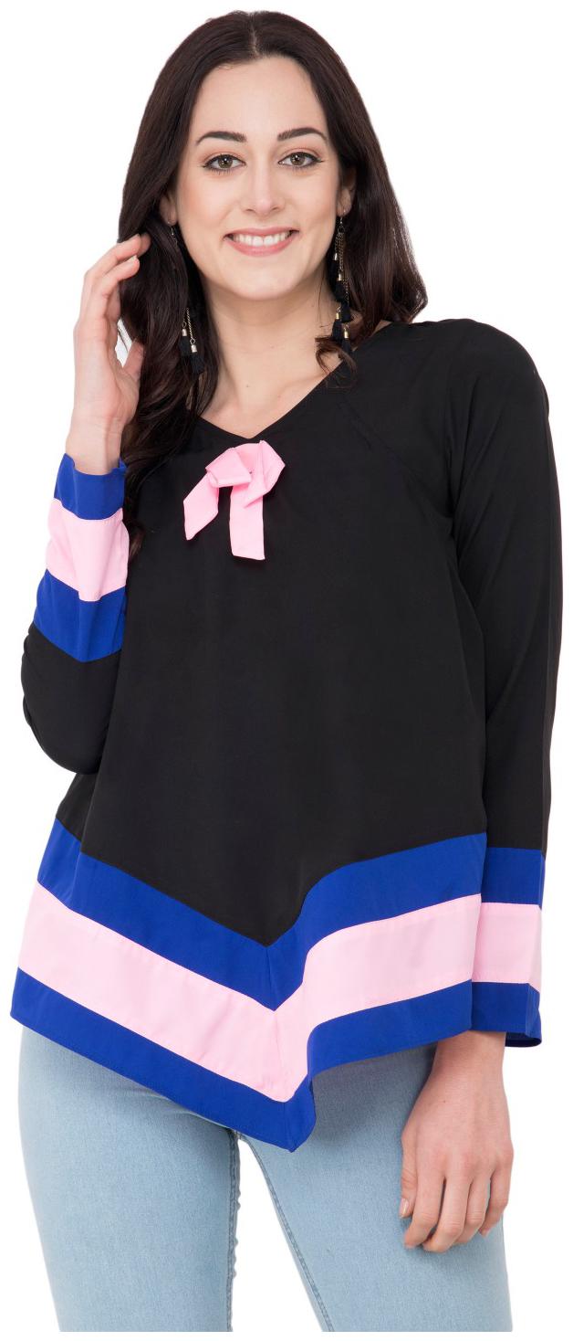 

KARMIC VISION Women Solid Regular top - Black
