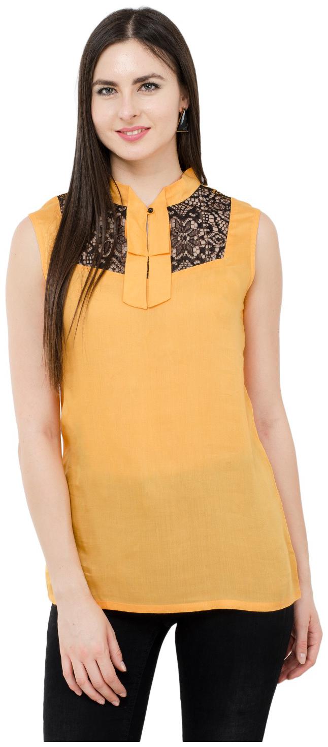 

KARMIC VISION Women Solid Regular top - Beige