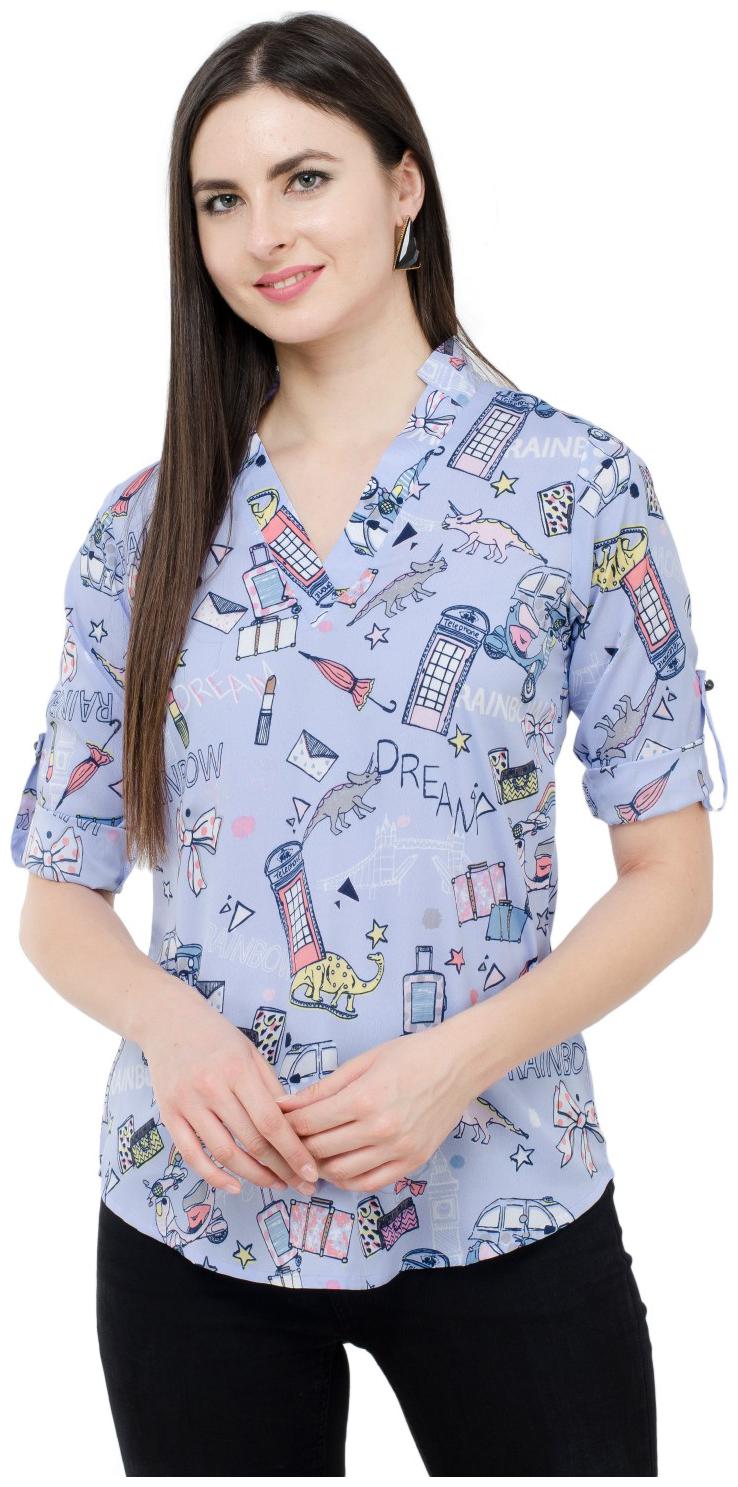 

KARMIC VISION Women Printed Regular top - Blue