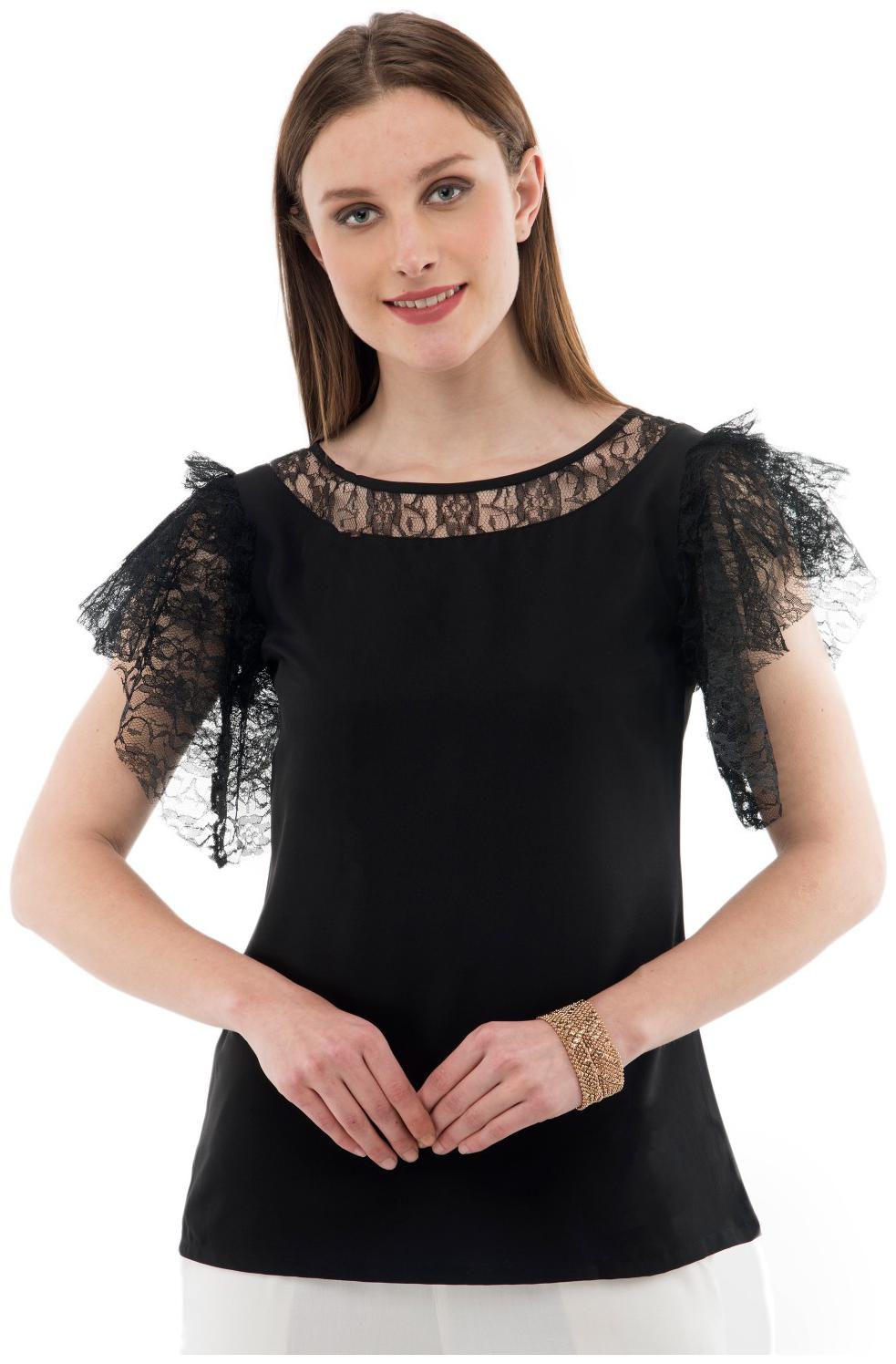 

KARMIC VISION Women Solid Regular top - Black