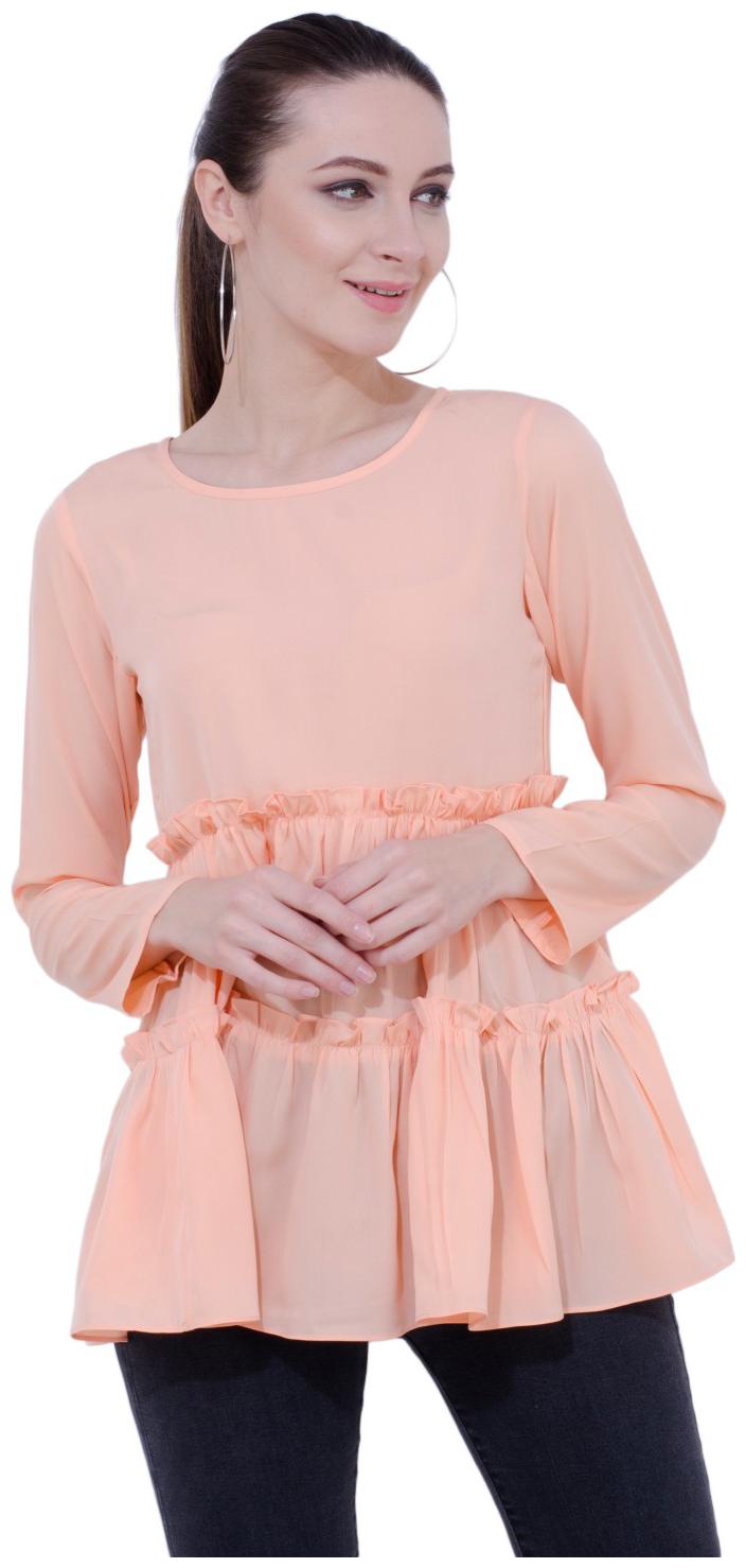 

KARMIC VISION Women Solid Regular top - Beige