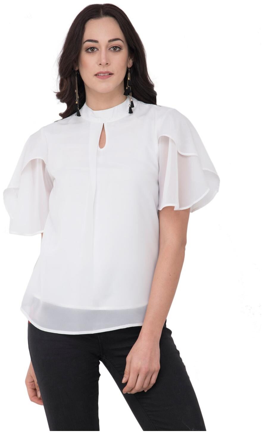 

KARMIC VISION Women Solid Regular top - White