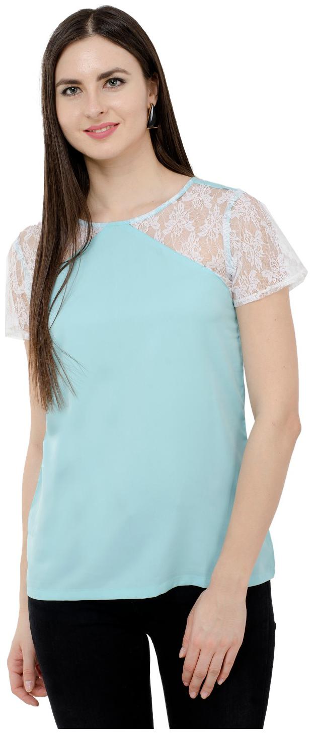 

KARMIC VISION Women Solid Regular top - Blue