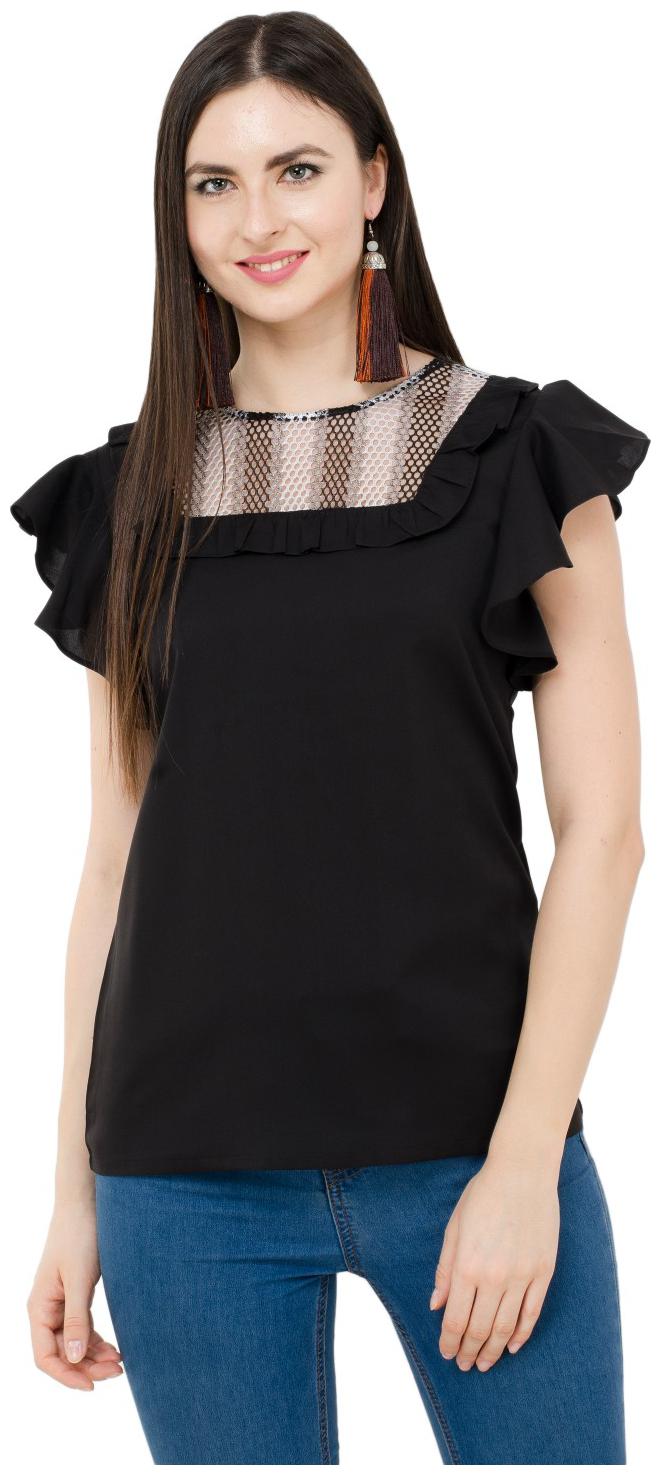 

KARMIC VISION Women Solid Regular top - Black