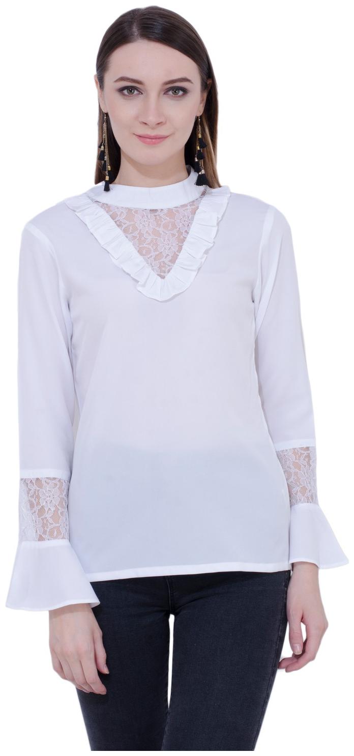 

KARMIC VISION Women Solid Regular top - White