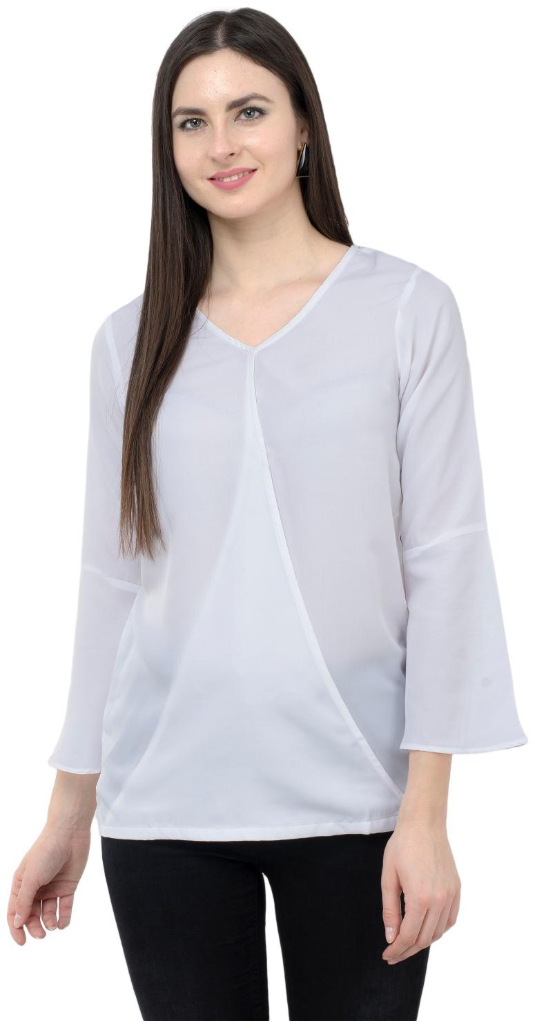 

KARMIC VISION Women Solid Regular top - White