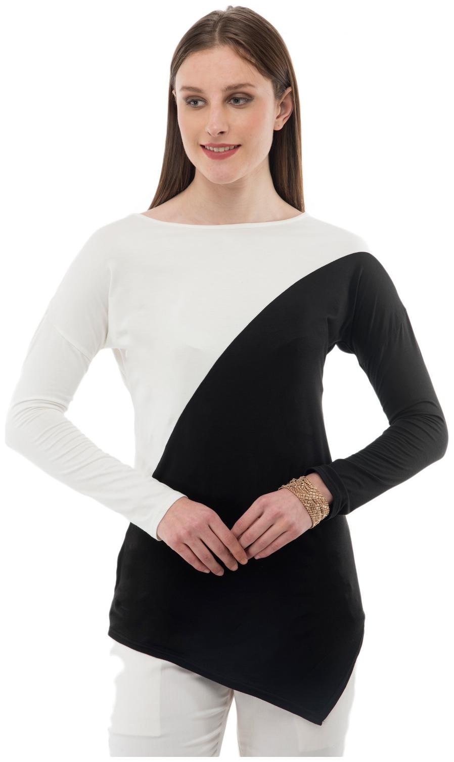 

KARMIC VISION Women Solid Regular top - Black White