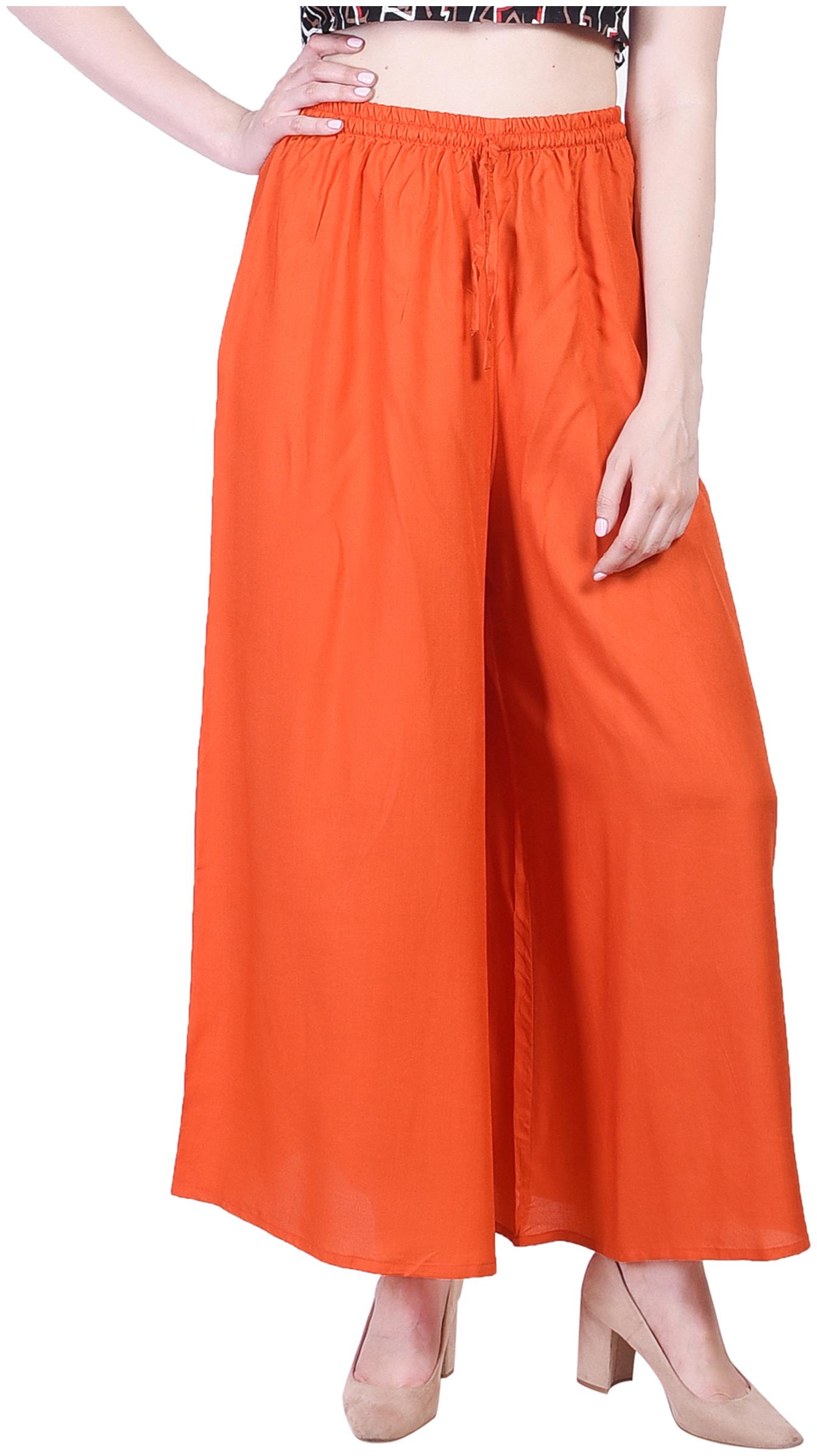 

KASHISHIYA Orange Solid Flared Palazzo
