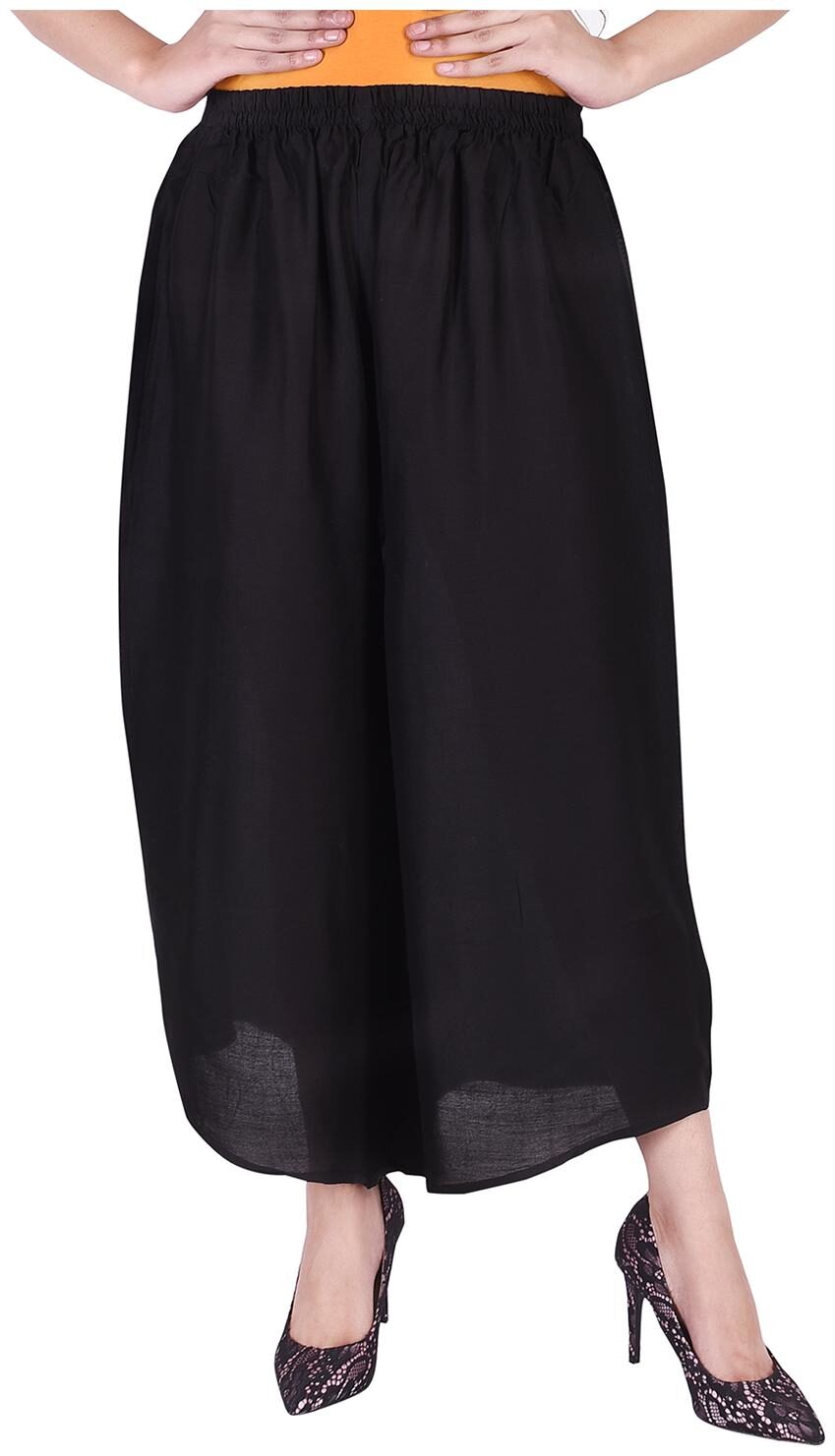 

KASHISHIYA Black Solid Straight Palazzo