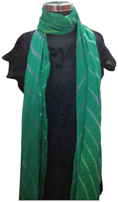 Kastiel Lehariya Chiffon Solid Dupatta/Stole for Girls and Women