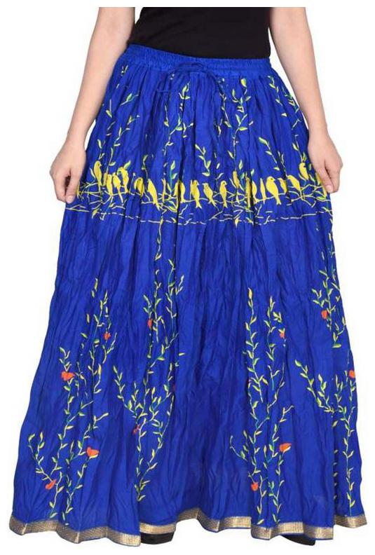 

KASTOORI COLLECTION Printed A-line skirt Maxi Skirt - Blue