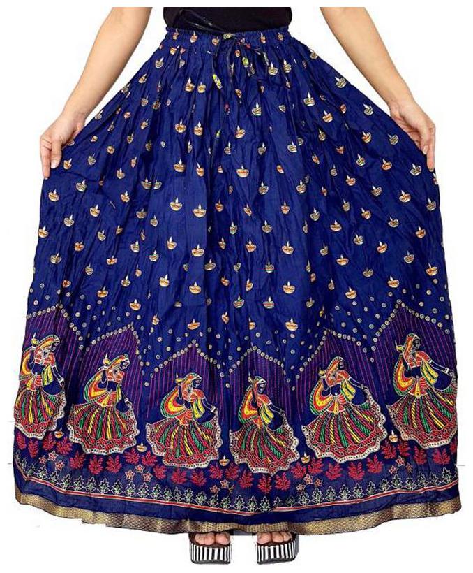 

KASTOORI COLLECTION Embroidered A-line skirt Maxi Skirt - Blue
