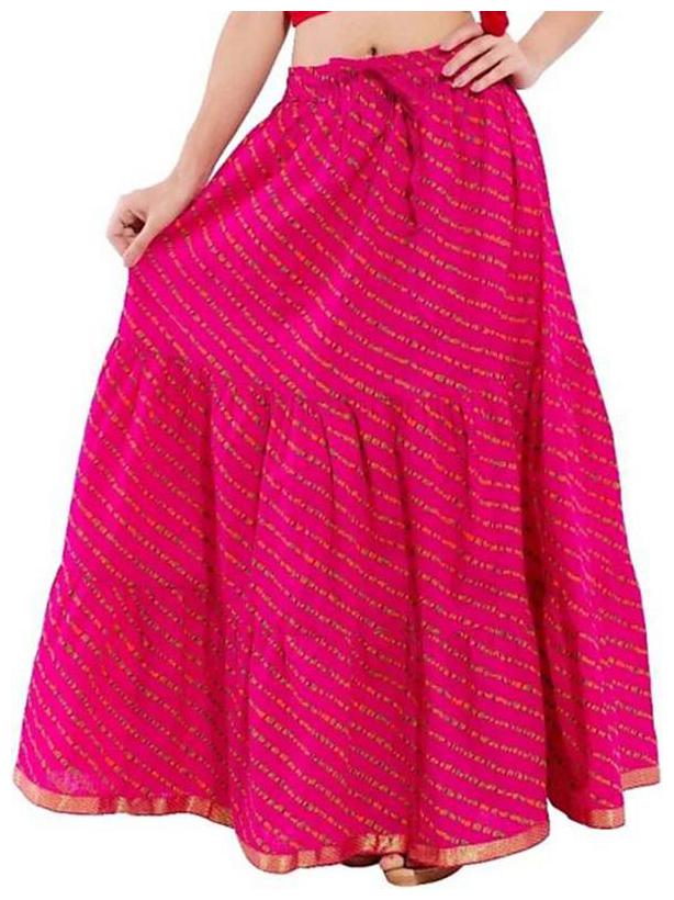 

KASTOORI COLLECTION Striped A-line skirt Maxi Skirt - Pink