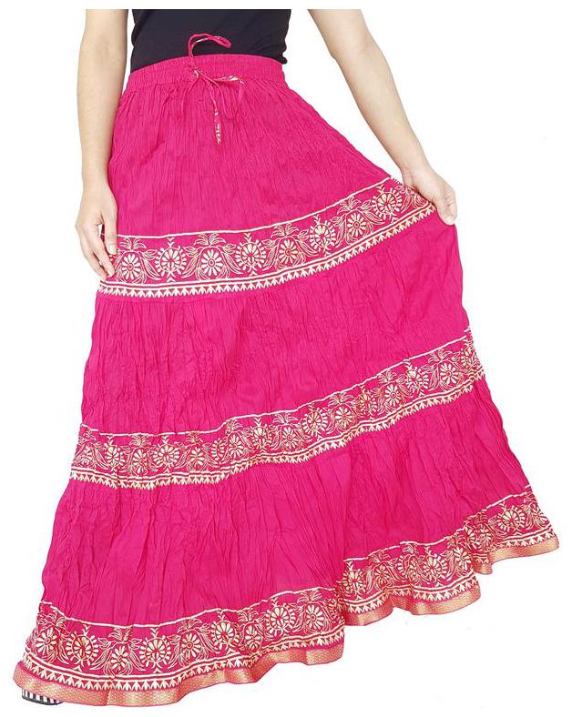 

KASTOORI COLLECTION Printed A-line skirt Maxi Skirt - Pink