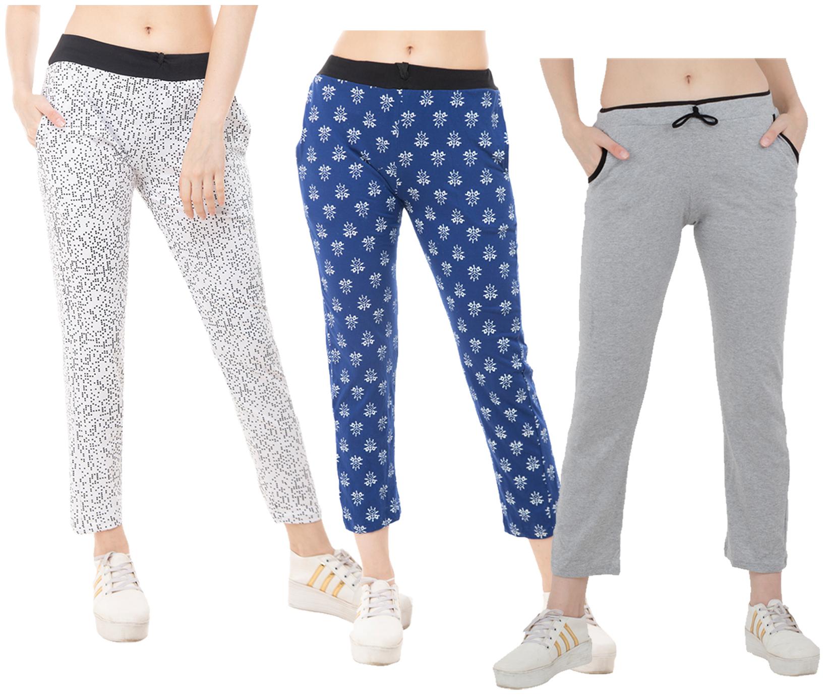 

Kavya Women Regular fit Cotton Solid Track pants - Grey Blue