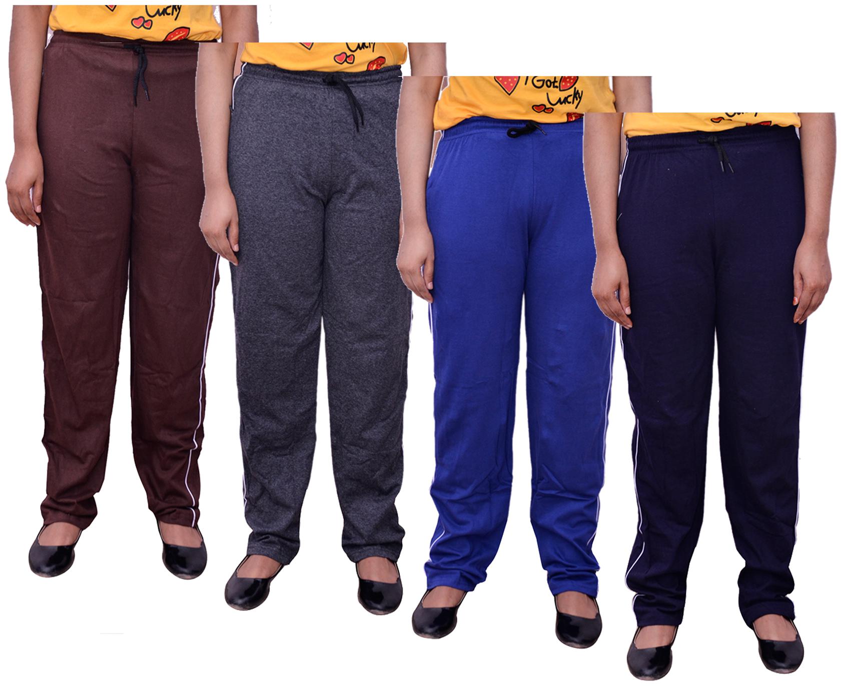 

Kavya Women Regular fit Cotton Solid Track pants - Multi