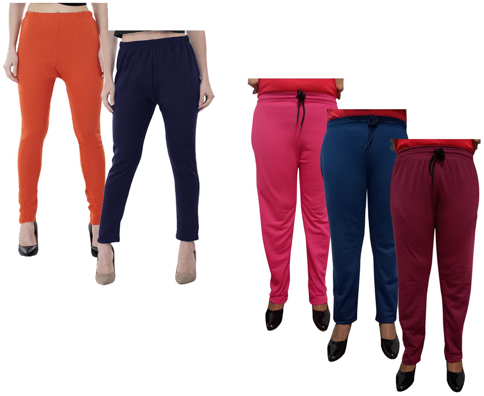 

Kavya Women Regular fit Fleece Solid Track pants - Multi