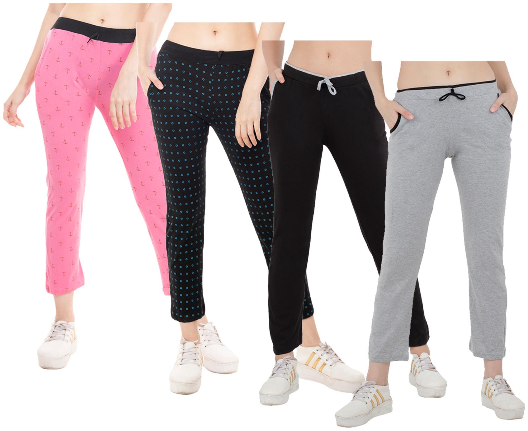 

Kavya Women Regular fit Cotton Solid Track pants - Multi