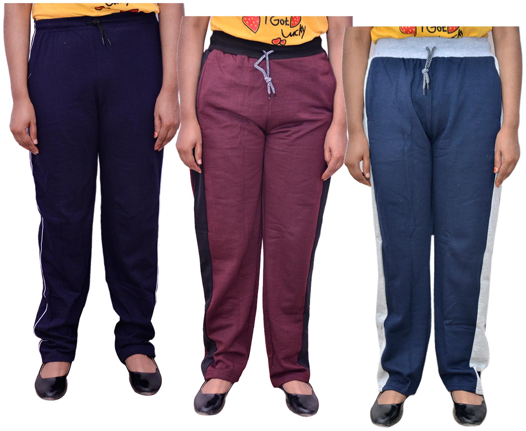 

Kavya Women Regular fit Cotton Solid Track pants - Multi