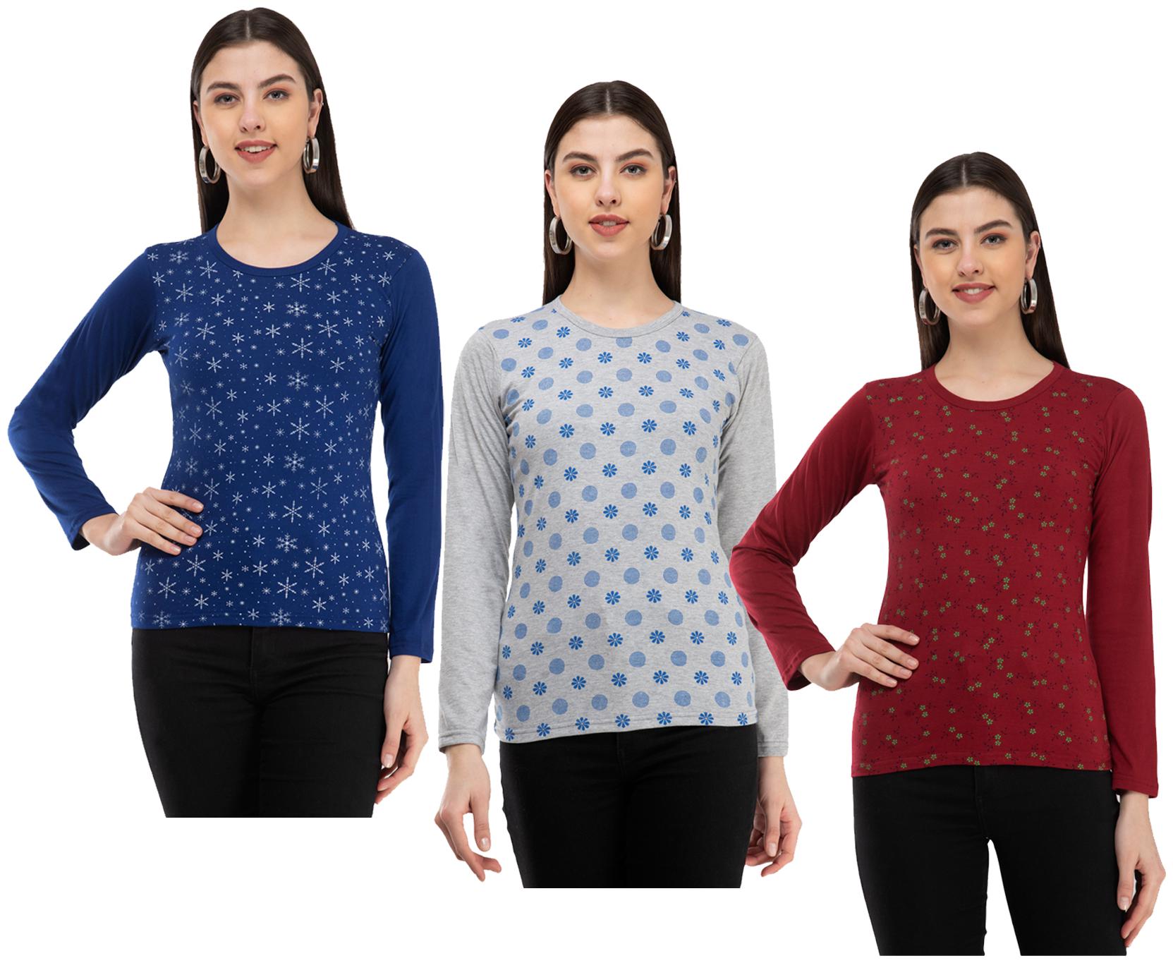 

Kavya Women Multi Regular fit Round neck Cotton T shirt