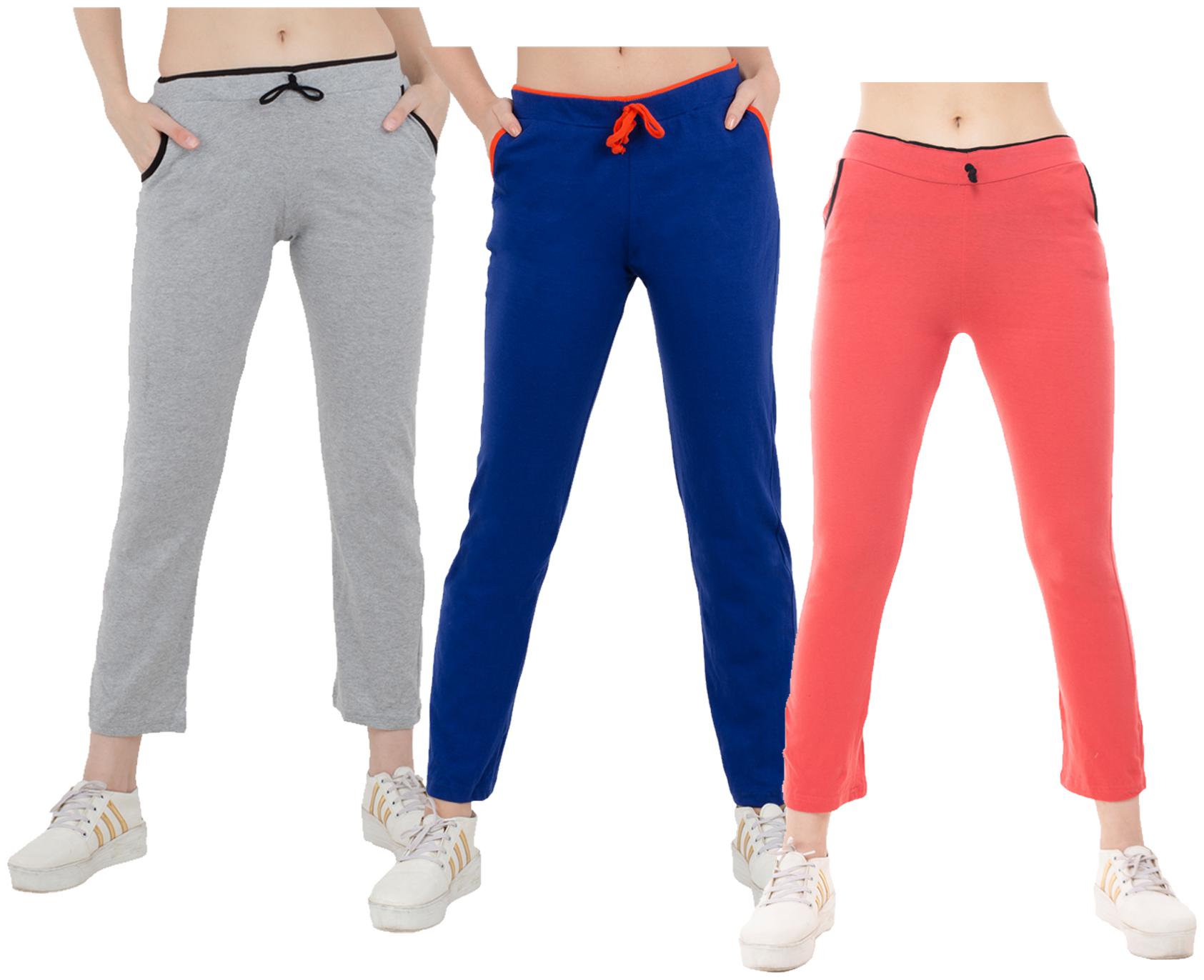 

Kavya Women Regular fit Cotton Solid Track pants - Multi