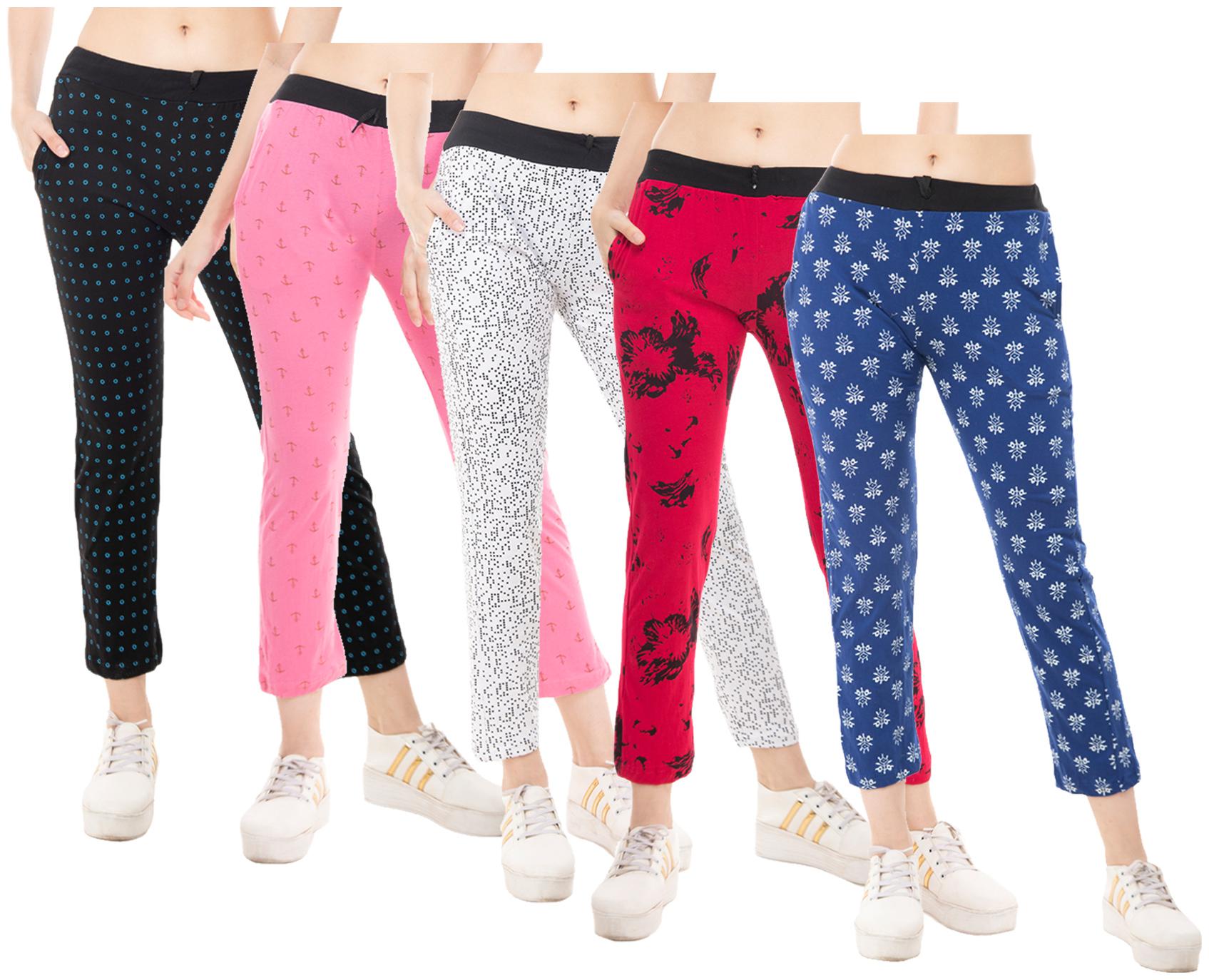 

Kavya Women Regular fit Cotton Printed Track pants - Multi