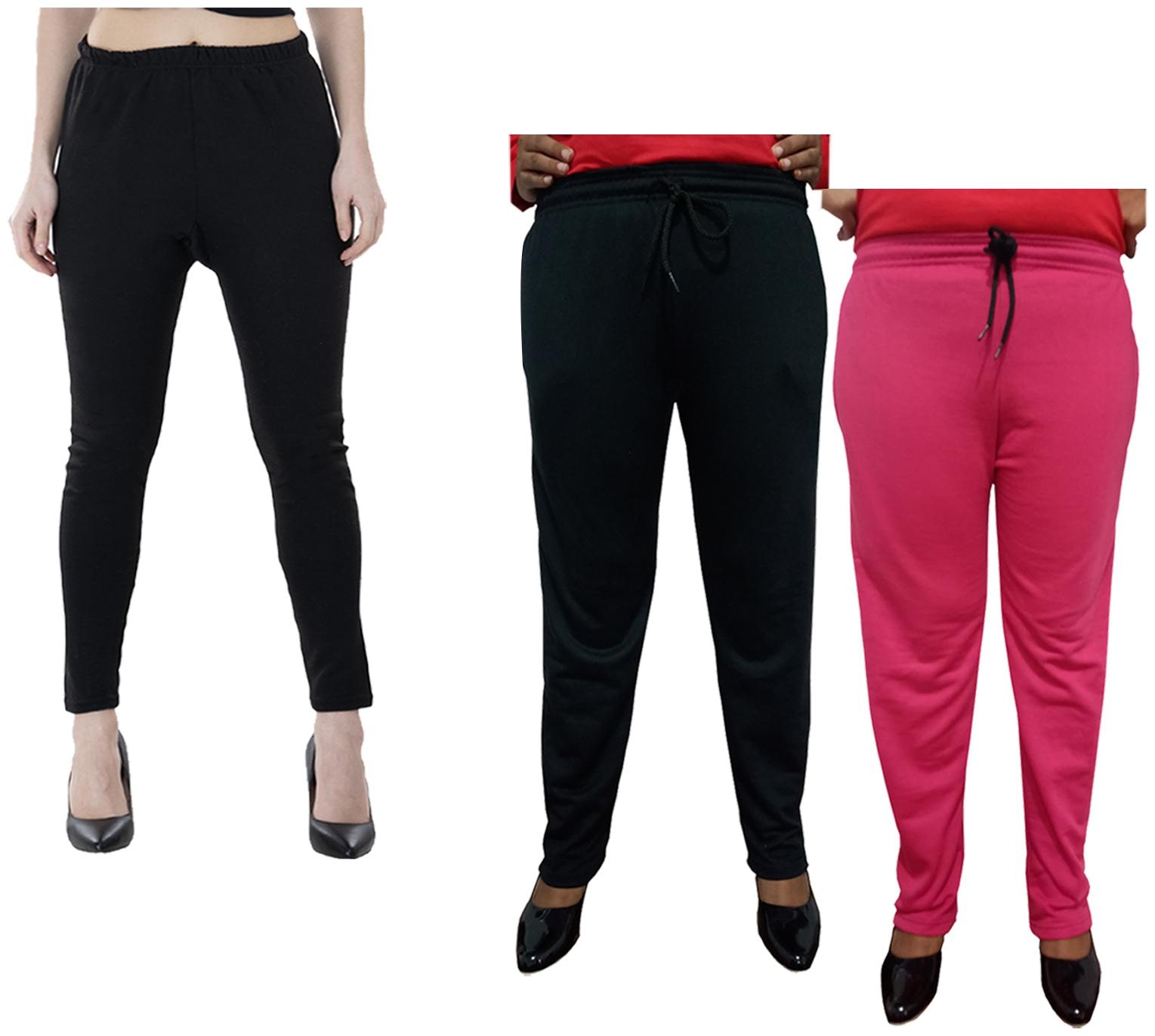 

Kavya Women Regular fit Fleece Solid Track pants - Multi