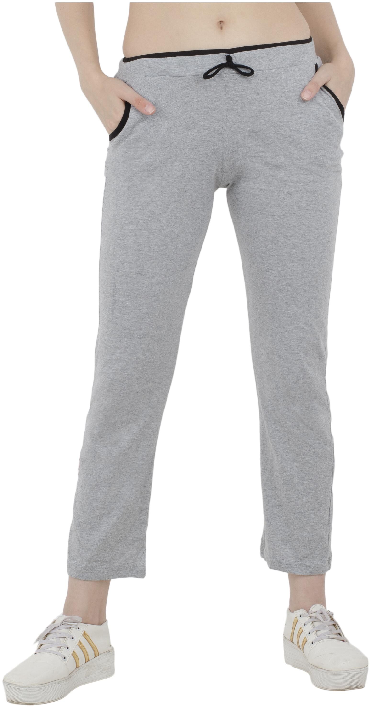 

Kavya Women Regular fit Cotton Solid Track pants - Grey