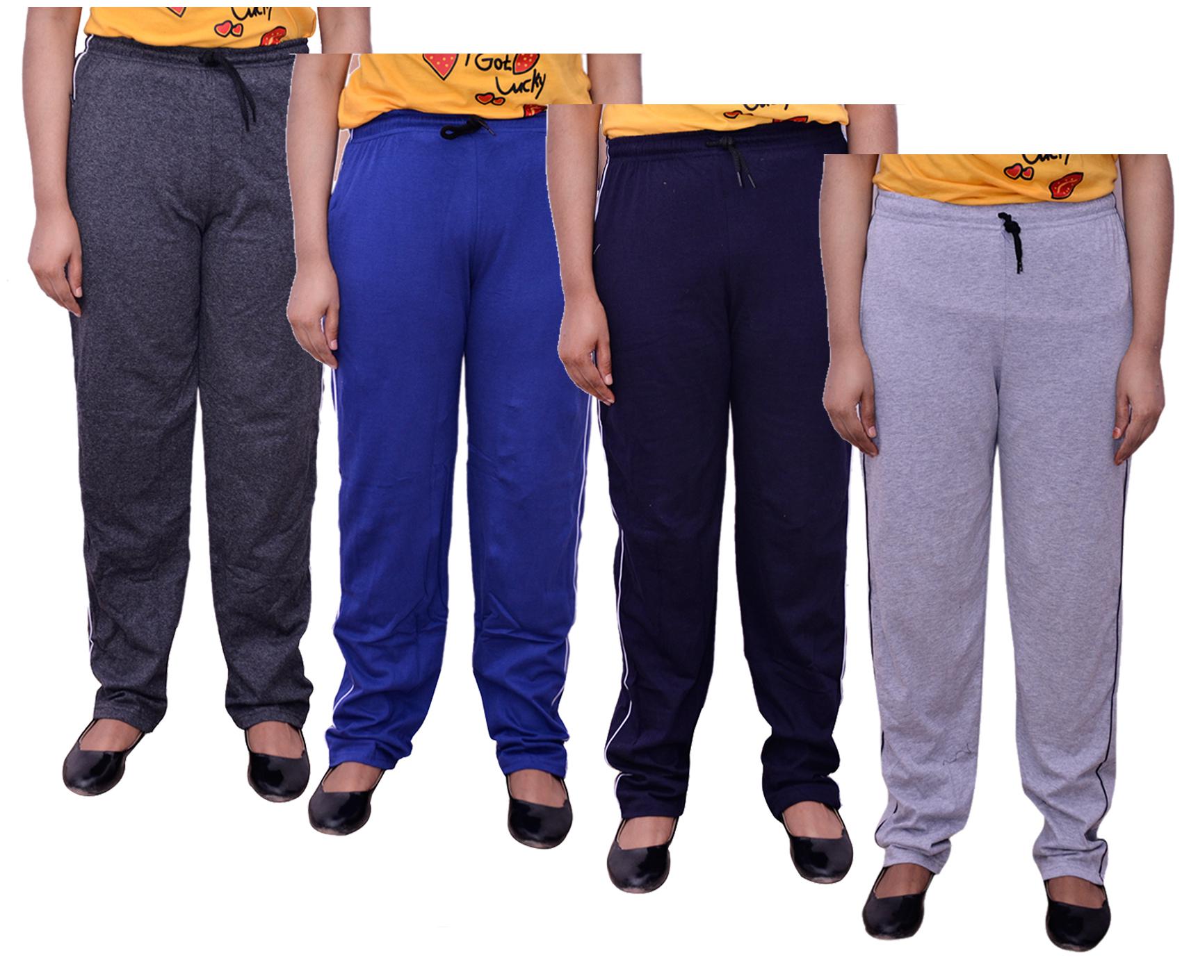 

Kavya Women Regular fit Cotton Solid Track pants - Multi