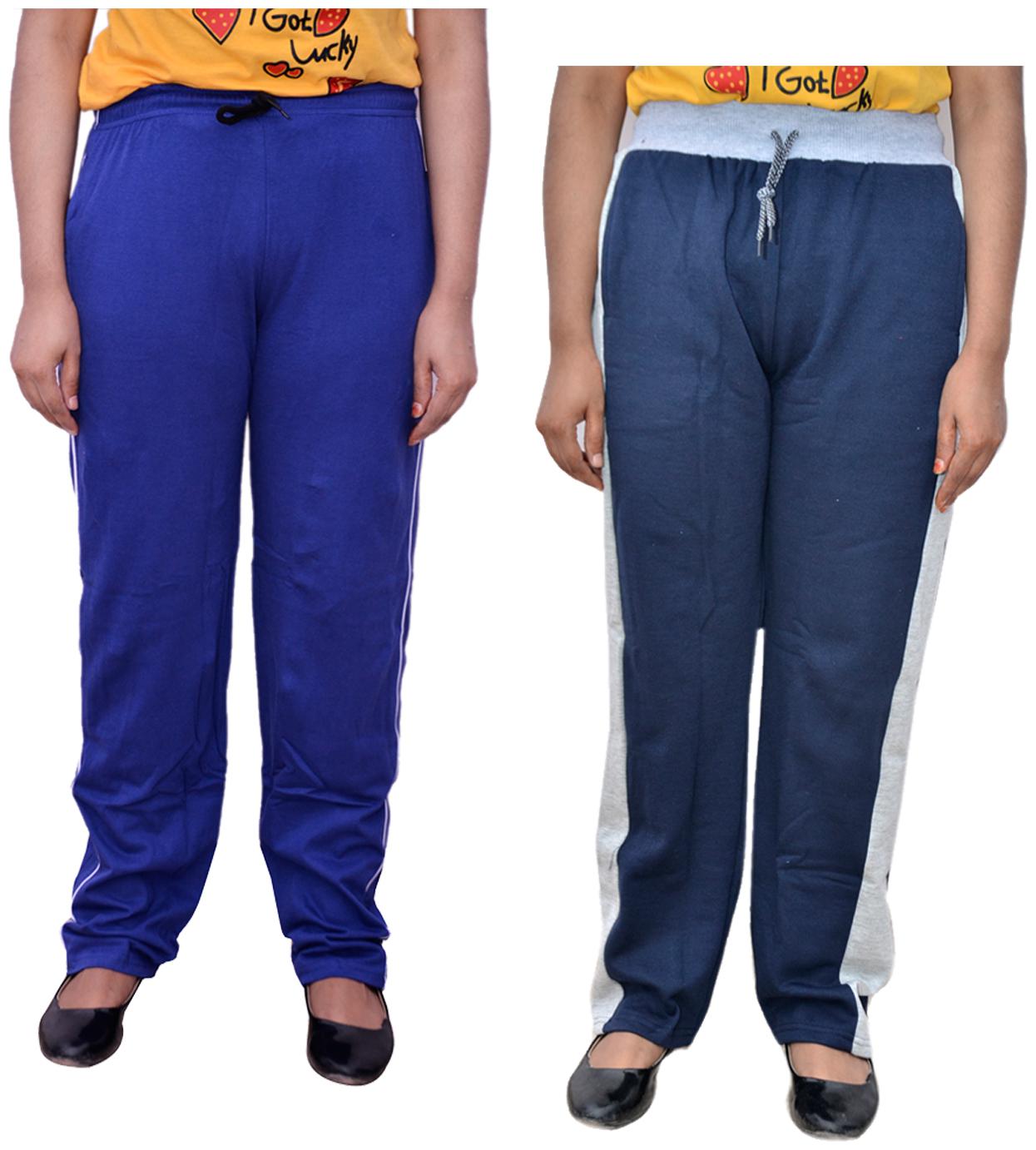 

Kavya Women Regular fit Cotton Solid Track pants - Blue